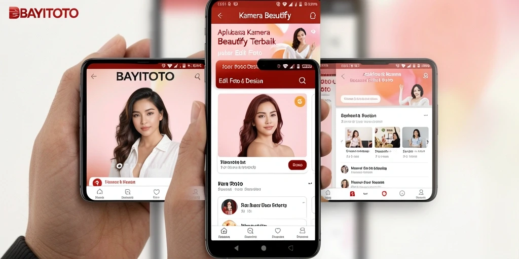 Tampilan antarmuka aplikasi BAYITOTO untuk editing foto dengan fitur Kamera Beautify.