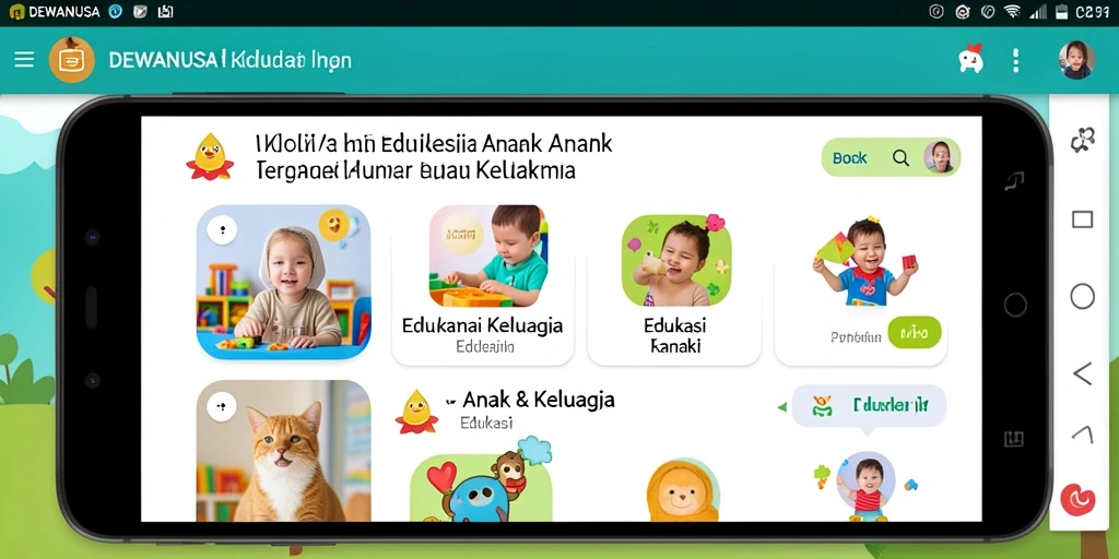 Antarmuka DEWANUSA yang ramah anak untuk belajar dan bermain.