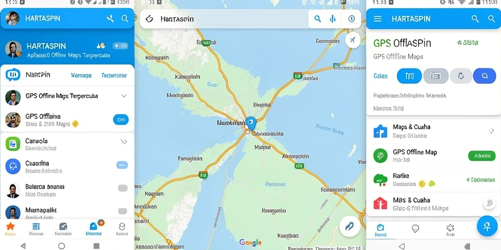 Tampilan antarmuka HARTASPIN dengan fungsi GPS Offline Maps yang mudah digunakan.