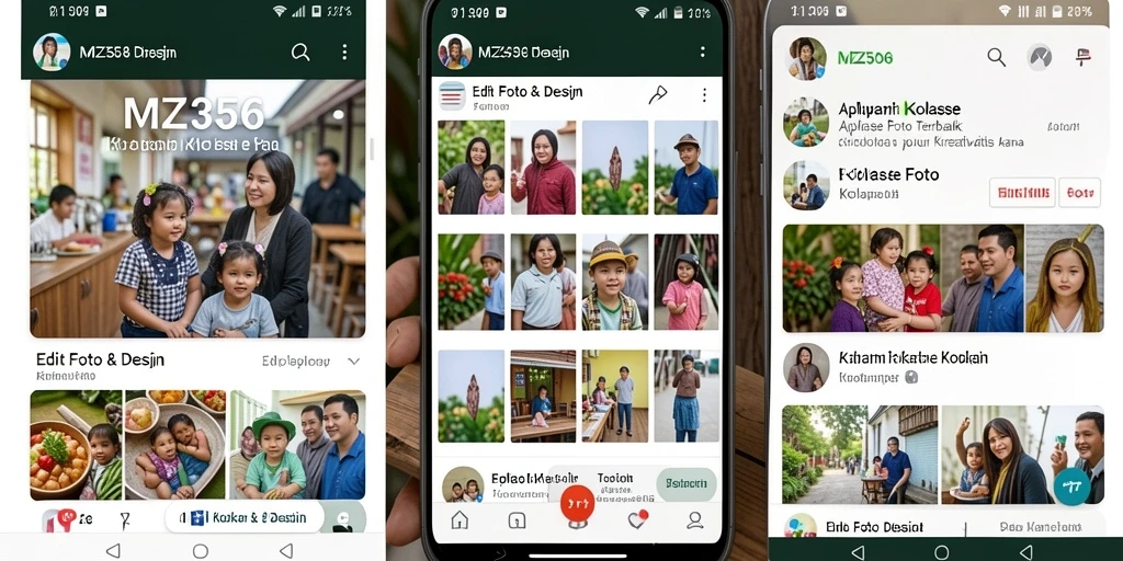 Tampilan utama MZ356 dengan fitur kolase foto yang menarik.
