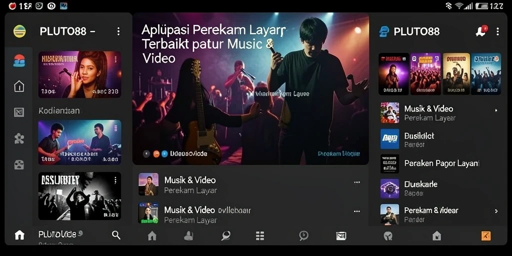 Tampilan antarmuka PLUTO88 yang intuitif dan mudah digunakan saat merekam layar.