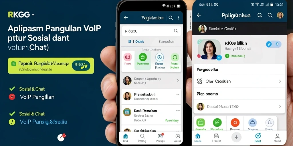 Antarmuka aplikasi RKGG menampilkan fitur VoIP Panggilan dengan jelas dan menarik.