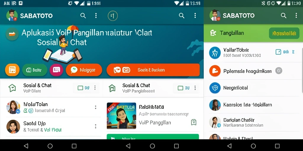 Antarmuka SABATOTO untuk panggilan VoIP yang intuitif dan mudah digunakan.