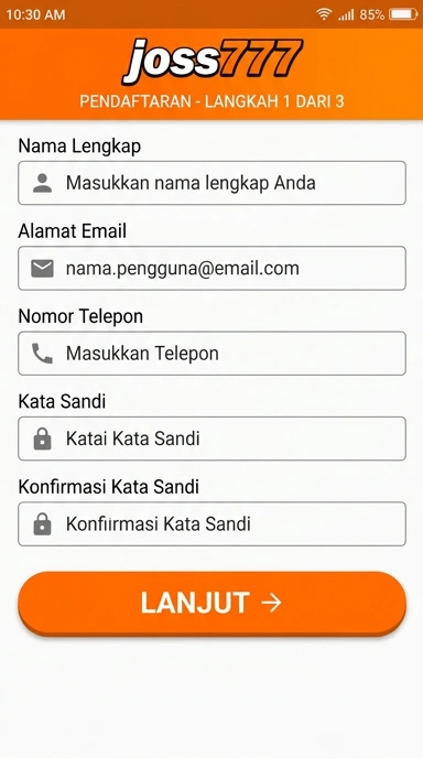 Panduan Registrasi Akun joss777 untuk Pengguna Android